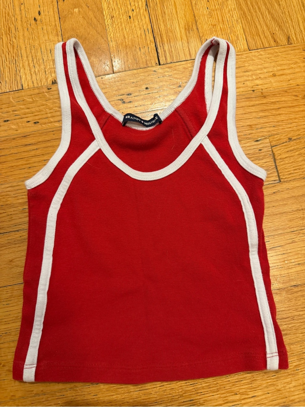 Brandy Melville Red Tank Top with White Trim